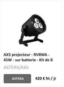 AX5 projecteur - RVBWA - 45W - sur batterie - Kit de 8 ASTERA 420 € ht / jr ASTERA/AX5